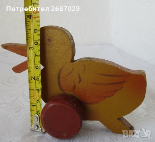 Патки: Патка, гъска, птиче, фигура, дърворезба, кукла, пате и куче играчка с колелца, снимка 4 - Статуетки - 29299517