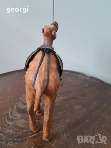Винтидж кожена статуетка на камила    18/3, снимка 7 - Статуетки - 49005609
