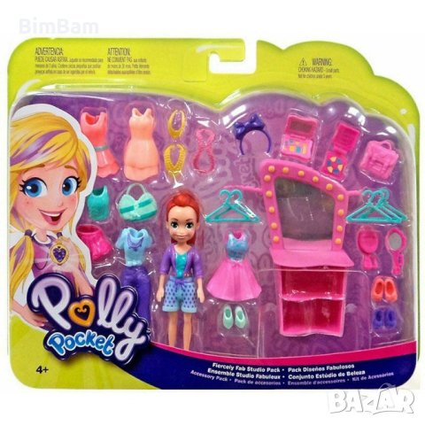 Кукла Polly Pocket с аксесоари Fiercely Fab Studio / Mattel