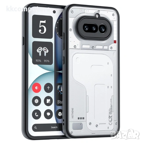 PC+TPU Калъф за Nothing Phone (4a) - Шокоустойчив, Повдигнат ръб за камера, Прозрачен