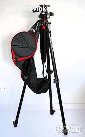 Статив Manfrotto MT055XPro3 с глава MHXPro-3W и чанта MBag80N, снимка 3 - Чанти, стативи, аксесоари - 54310715