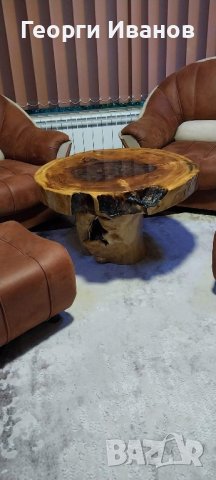 Холна Маса с епоксидна смола и светещ плот , снимка 3 - Маси - 44428427