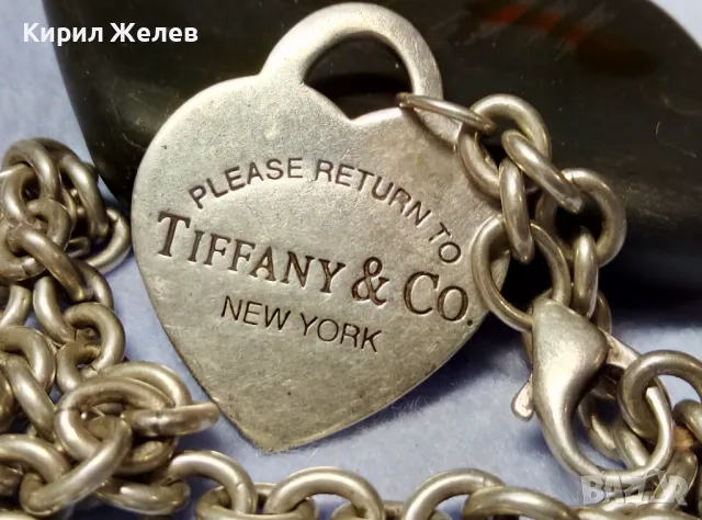 TIFFANY & Co. ШАРМАНТНО БУТИКОВО СРЕБЪРНО КОЛИЕ ЧОКЪР ЛАНЕЦ СРЕБРО 925 ТИФАНИ с БЯЛА ПОЗЛАТА 50058, снимка 9 - Колиета, медальони, синджири - 49346873