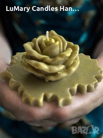 Свещ “ Златна роза”, снимка 7 - Декорация за дома - 53223442