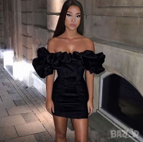 Празнична елегантна черна рокля с воали , снимка 4 - Рокли - 25514949