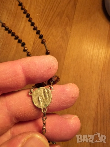 Стара молитвена броеница от франция с кръст богородица йосиф и исус за да ви пази и закриля., снимка 5 - Други ценни предмети - 51798333