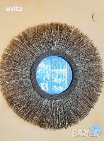 Екстравагантно огледало от рафия. Ръчна изработка! , снимка 11 - Декорация за дома - 39884030