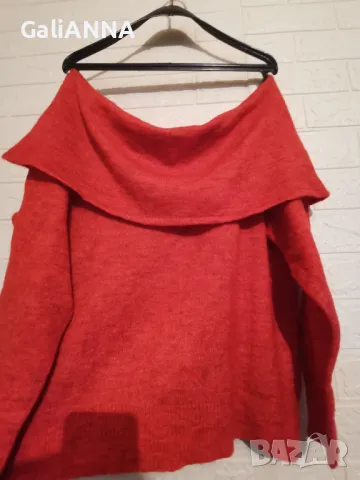 СТРАХОТЕН ПУЛОВЕР ЕФЕКТНА ЯКА 2XL, снимка 4 - Блузи с дълъг ръкав и пуловери - 48572202