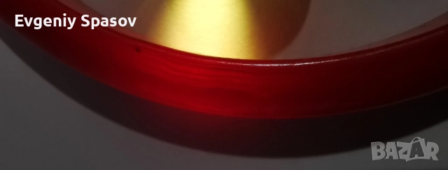 Ретро Гривна Фатуран Истински Бакелит от 1950те Червен Черешов цвят шарка при осветяване, снимка 15 - Гривни - 51949533