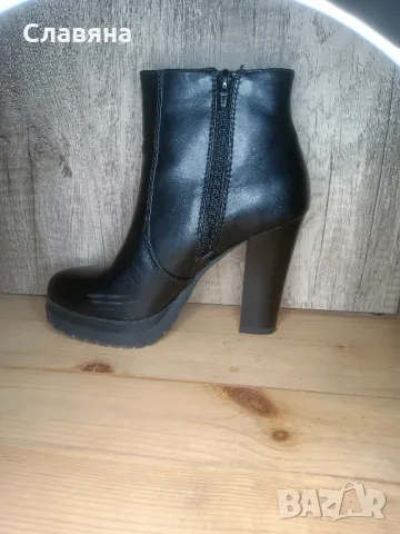 Черни дамски боти на висок ток, снимка 2 - Дамски боти - 48365958