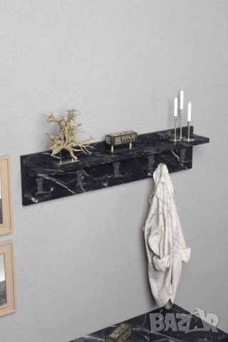 Дървена закачалка за стена - 5 цвята / Стенна закачалка