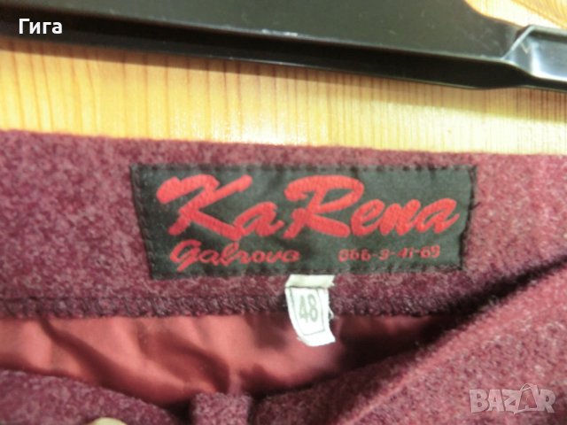 Вишнева права пола за зимата кашмир, снимка 4 - Поли - 37204517