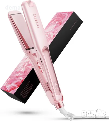 Dekuri Професионална преса за коса, 42 мм, 120°C-230°C, розова
