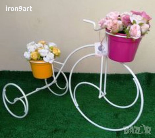 Цветарници колело от ковано желязо , снимка 11 - Градински мебели, декорация  - 40378170