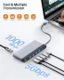 Нов Универсален USB C Хъб 14 в 1, 8K DP, 4K Dual HDMI, 100W PD Докинг Станция, снимка 6