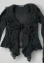 Black ruffled cardigan, снимка 2