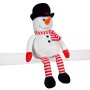 Коледна плюшена играчка Снежен човек с дълги раирани крака, 65 см, снимка 2