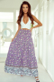 Дамска дълга пола в лилаво с флорален принт, снимка 4