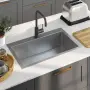 vidaXL Ръчно изработена кухненска мивка, неръждаема стомана, снимка 2