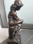 Boverie статуетка 36см-4кг/френска бронзова скулптура/фигура на момче с книга край море, снимка 3