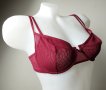 80В сутиен в бордо и двойни тюлени чашки, снимка 2