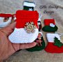 Коледно чорапче - ръчно изплетено, снимка 11