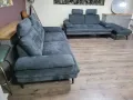Тъмно сив комплект дивани от плат тройка и двойка "Dieter Knoll", снимка 8