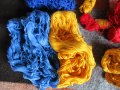 Прежда различни цветове неизползвана и куки за плетене, снимка 9