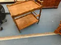 094 помощна масичка с колелца 60 / 40см от масивно дърво (дърворезба) -цена 85 лв  -60 см височина  , снимка 4