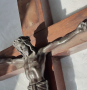 50 см   Голямо Старо разпятие, кръст Исус, снимка 1 - Антикварни и старинни предмети - 35046505