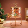 Стъклен диспенсър за напитки 2.6 L с коледен дизайн и златиста стойка, снимка 4