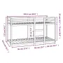 vidaXL Двуетажно легло, бяло, 80x200 см, борово дърво масив, снимка 8