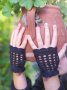Ръчно плетени фини дантелени ажурни ръкавици с панделки от тюл , снимка 2