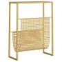 vidaXL Поставка за списания, златиста, 35x15x45 см, стомана, снимка 5