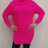 Ефектен дълъг пуловер, с цепки от двете страни-различни цветове, снимка 1 - Блузи с дълъг ръкав и пуловери - 38692555
