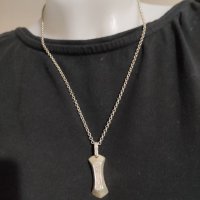 Сребърен синджир с висулка (86), снимка 2 - Колиета, медальони, синджири - 37609317
