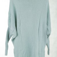 Плетен дамски светлосин пуловер с вълна марка Fobya , снимка 2 - Блузи с дълъг ръкав и пуловери - 29107260