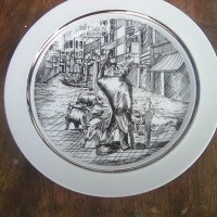 Порцеланова чиния с литография на град Бремен, снимка 2 - Други ценни предмети - 39532450