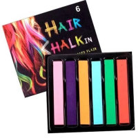 Цветни тебешири за коса кичури 6 цвята за временно боядосване ефект, снимка 2 - Аксесоари за коса - 44784689