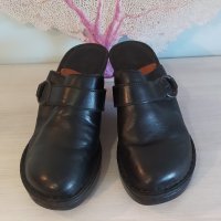Черни кожени чехли – танк платформа, № 40,5, снимка 2 - Дамски ежедневни обувки - 38445259