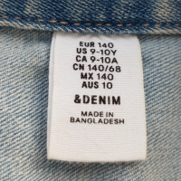 Дънково яке H&M 9-10 години , снимка 3 - Детски якета и елеци - 44738035