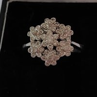 Дамски златен пръстен с брилянти(тотал 1,4 карата)бяло злато 18к., снимка 2 - Пръстени - 38897469