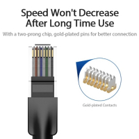Кабел за Лан мрежа 2м Екраниран Vention IBEBH LAN UTP CAT-6 Черен, снимка 5 - Кабели и адаптери - 36495065