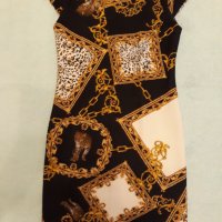 Рокля ЗЛАТЕН ЛЕОПАРД , кралски цветове- златно, черно , шампанско и леопардово, елегантна , удобна, снимка 2 - Рокли - 37510235