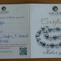Сребърни обици розови цветя swan pearls, снимка 3 - Обеци - 38082408