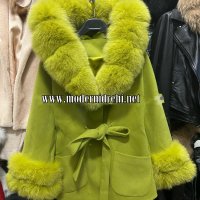 Дамско луксозно палто с лисица код 817, снимка 1 - Палта, манта - 39378820