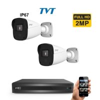 TVT Full-HD комплект за видеонаблюдение Висококачествено изображение, дори и в нощен режим, снимка 1 - Комплекти за видеонаблюдение - 42386989