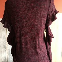 👜💄👟Amisu,блуза от рипсена материя с ефектни рязани ръкави,л/хл➡️10 лв.🎁, снимка 4 - Блузи с дълъг ръкав и пуловери - 33919296