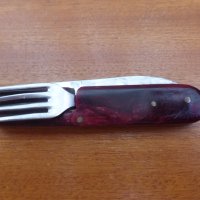 Джобно ножче 2 инструмента с виличка червено с калъф, снимка 9 - Антикварни и старинни предмети - 44439022