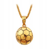 Футболна топка - Колие ( Златисто ) , снимка 1 - Колиета, медальони, синджири - 31195513